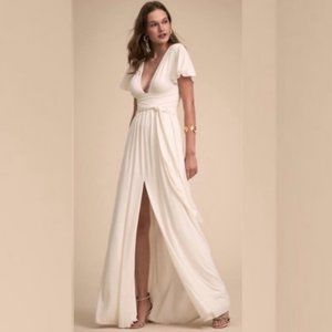 BHLDN | Dresses | Bhldn Elora Sleeveless Vneck Ruffle Lace Maxi Dress |  Poshmark